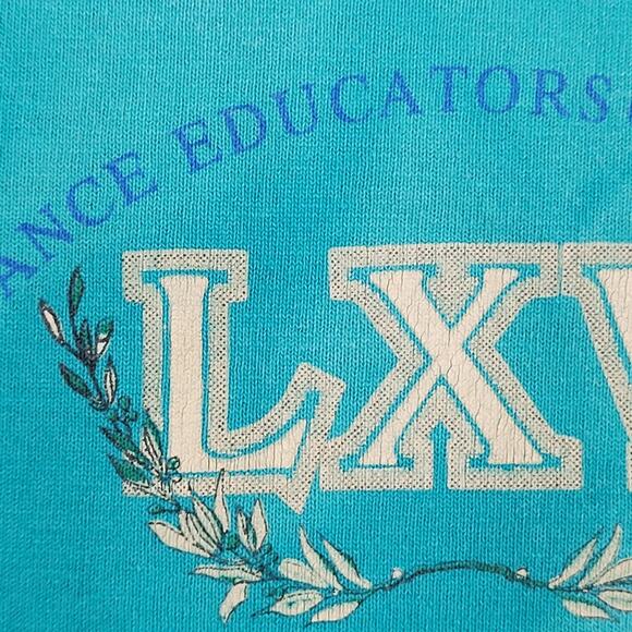 Vintage 90s Dancer Shirt Womens XL 23x27 Bleached Blue USA - Picture 11 of 16